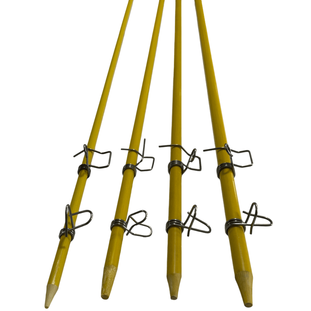 4 postes de fibra de vidrio