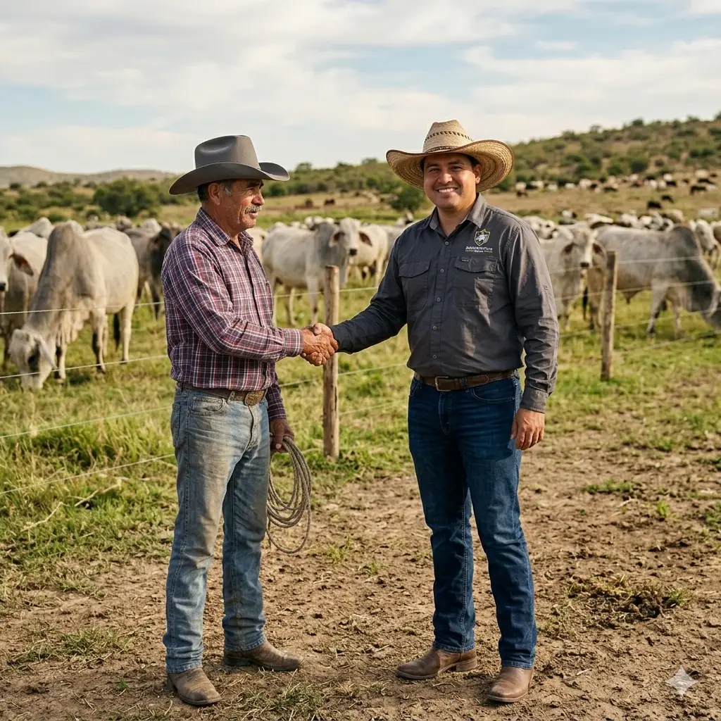 Inicio ElektroCercos agent greeting rancher